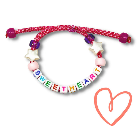 Colorful Sweetheart Beaded Block Bracelet