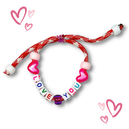 Colorful Love You Beaded Block Bracelet