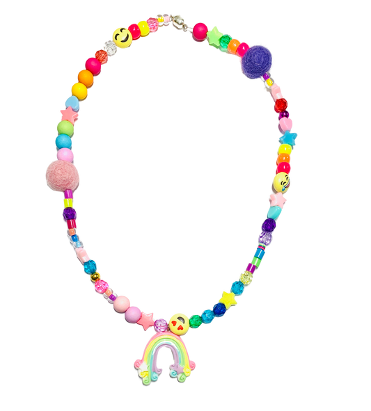 Be Happy Rainbow Beaded Necklace