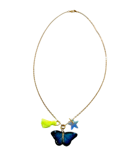 Blue Butterfly Lil' Critters Necklace