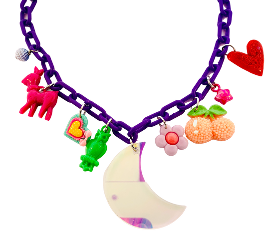 Charm-Tastic Iridescent Moon Necklace