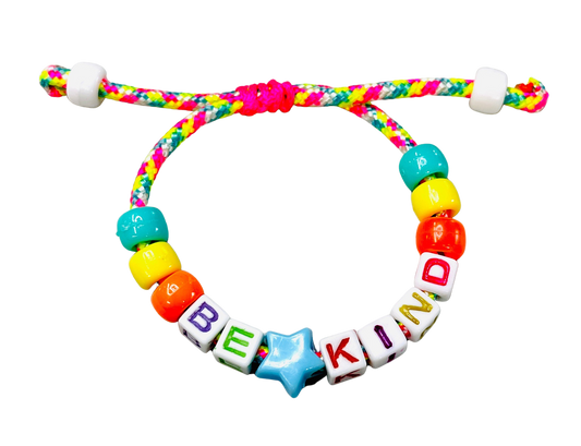 Colorful Be Kind Beaded Block Bracelet