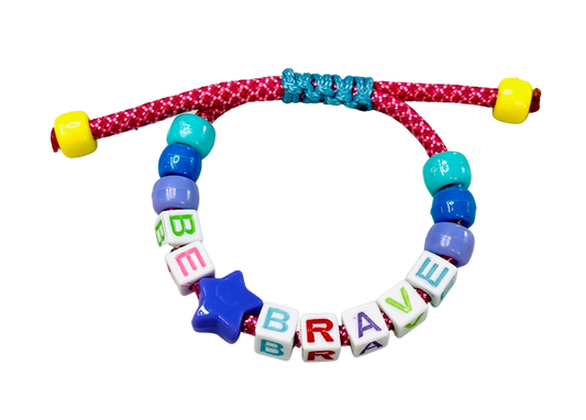 Colorful Be Brave Beaded Block Bracelet