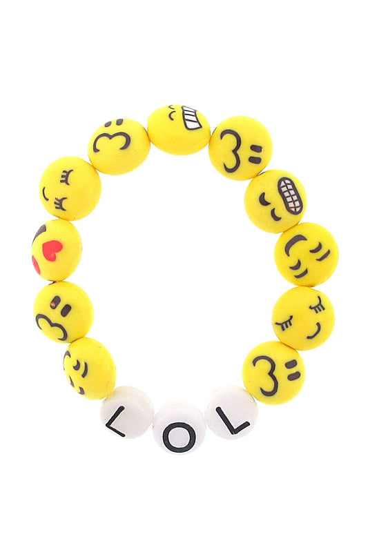 'LOL' Laugh Out Loud Emoji Stretch Bracelet