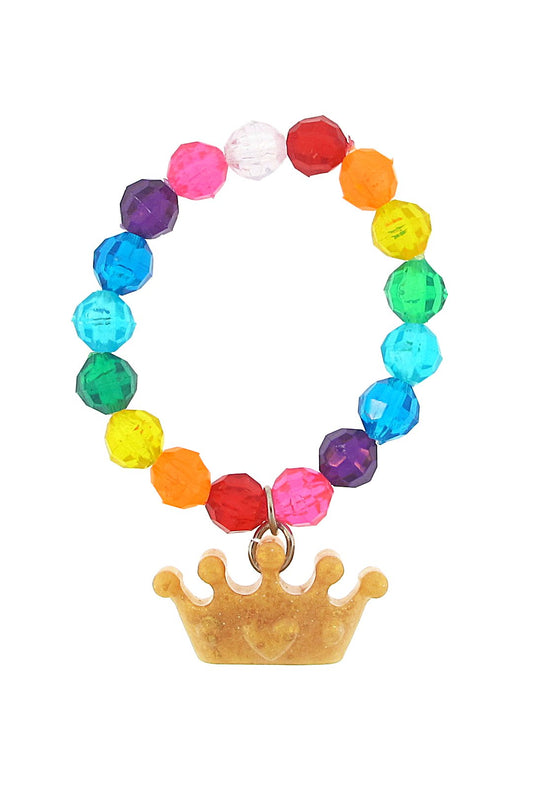 Crown Rainbow Resin Stretch Bracelet