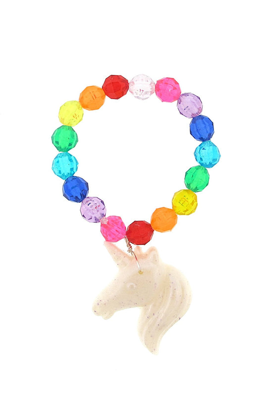 Unicorn Rainbow Resin Stretch Bracelet