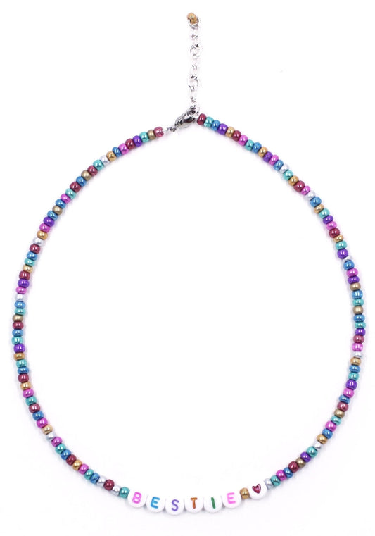 "Bestie" Words of Wisdom Beaded Necklace