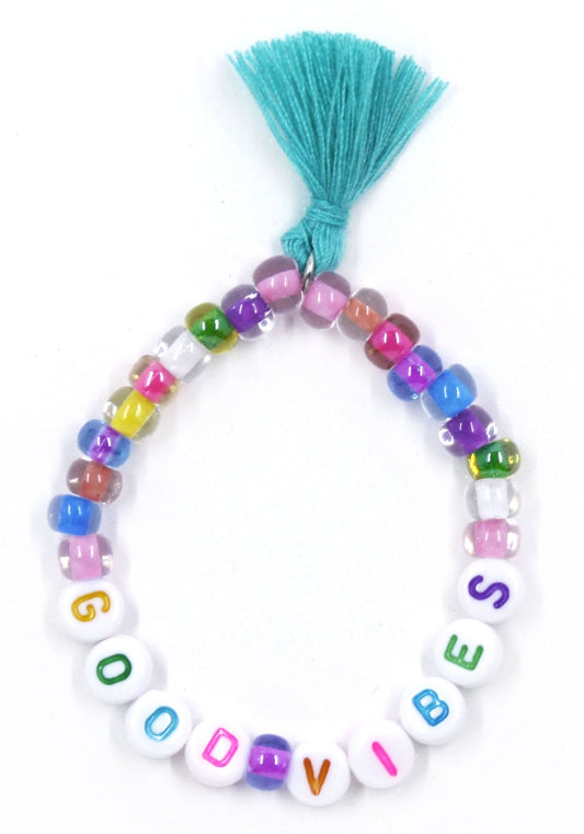 "Good Vibes" Words of Wisdom Stretch Bracelet