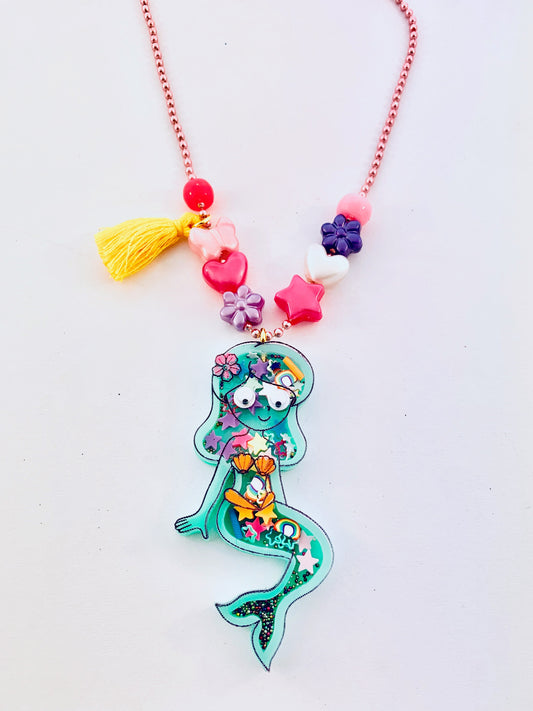 mermaid shaker necklace