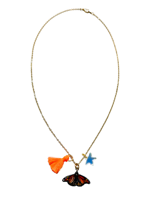 Orange Butterfly Lil' Critters Necklace