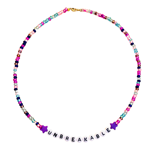 multi color beaded unbreakable necklace