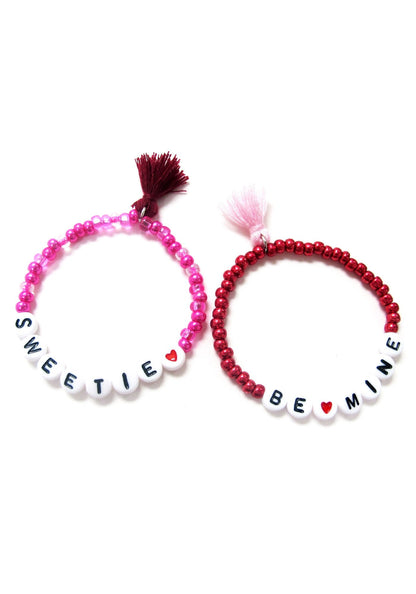 Be Mine Hand Beaded Red Bracelet